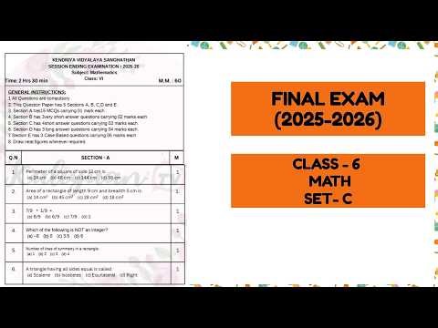 Class 6 Maths Sample Paper Set C | Final Exam Practice | Ganita Prakash | Full Syllabus