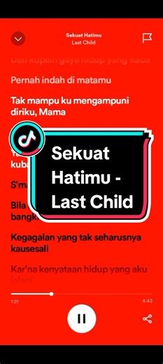 Lirik Lengkap Sekuat Hatimu - Last Child
