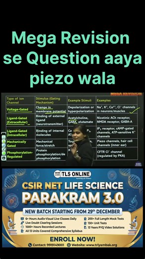 Mega Revision se Question aaya piezo wala #csirnetlifescience #megarevision #csirnet
