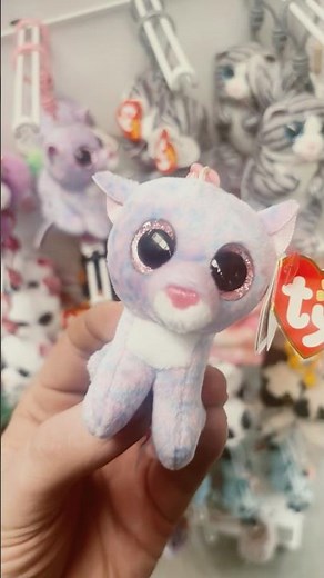 🌈 Ty Beanie Boo Clip – Cassidy the Cat (7 cm) | Sparkly & Sweet!