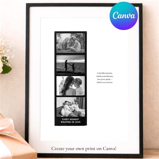 Custom Polaroid Print Canva Template | Editable Photo Strip Digital Download - Etsy