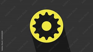 Yellow Chakra icon isolated on grey background. 4K Video motion graphic animation