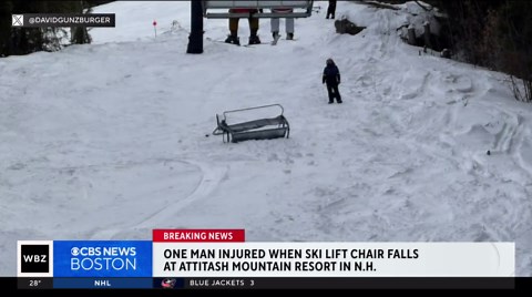 Skier injured after ski lift chair falls at Attitash Mountain in New Hampshire
