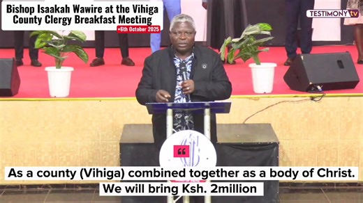 Fathers in the faith in Kenya are coming together to help us finance next year's 30,000 man strong August 2026 KISUMU CITY MEGA REVIVAL CRUSADE with Apostle Johnson Suleman. Archbishop Dr Harrison K Ng'ang'a, the Chairman of the National Advisory Committee, will lead the drive with other fathers in Nairobi, Archbishop Dr Winnie Owiti will lead the drive in Nyanza and Bishop Dr. Isaakah Wawire will lead the drive in Western Kenya. From Vihiga County, as their chairman, Bishop Wawire announced a p