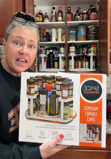 Replying to @IwamotoR these two-tier spinning spice rack are fantastic for kitchen cabinet organization but they would be great in a pantry, fridge, bathroom or craft room too. #TikTokShopCreatorPicks #NewArrivalsSurge #TikTokShopJumpStartSale #fanfavoritedeals