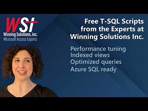 Free T-SQL Scripts from the Experts at Winning Solutions, Inc. (WSI)