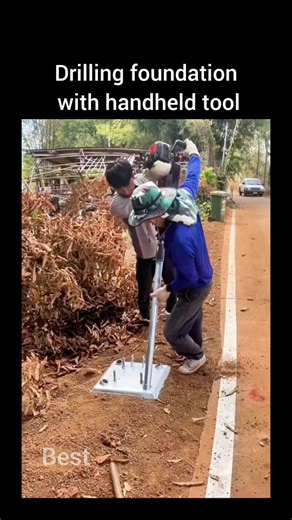Best Engineering Videos on Instagram: "Drilling foundation with handheld tool"