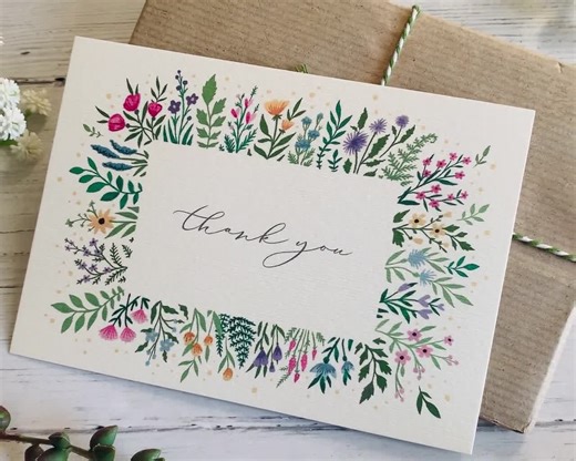 Set of Thank You Notecards - Wedding Birthday Christmas Christening - Luxury Cards Multipack - Watercolour Party Favours - Etsy UK