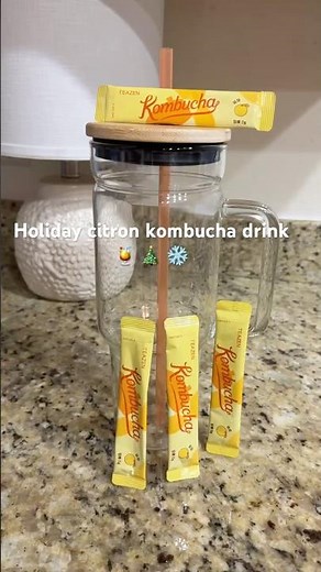 Holiday citron kombucha drink 🍹 🎄❄️ #lemo.living #asmrrestock #kombucha #citron #holidaydrinks