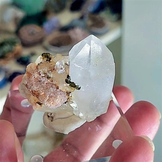 Clear Quartz Crystal Point on Matrix – Natural Quartz Cluster – Mineral Collector Specimen – Display Crystal – Free Shipping - Etsy