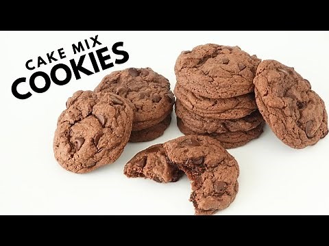 Chocolate Cake Mix Cookies Soft Middle & Crunchy Edges with Chocolate Chips