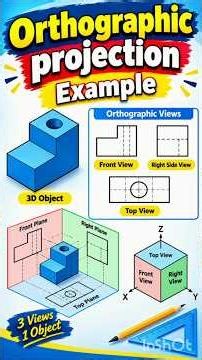 || Orthographic projection Example || Engineering Drawing || #engineeringdrawing #design #drawing