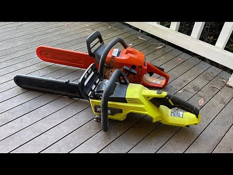 Ryobi 36 Volt HP Brushless Chainsaw Demonstration and Review. 18 inch Brushless with 6 Ah Battery