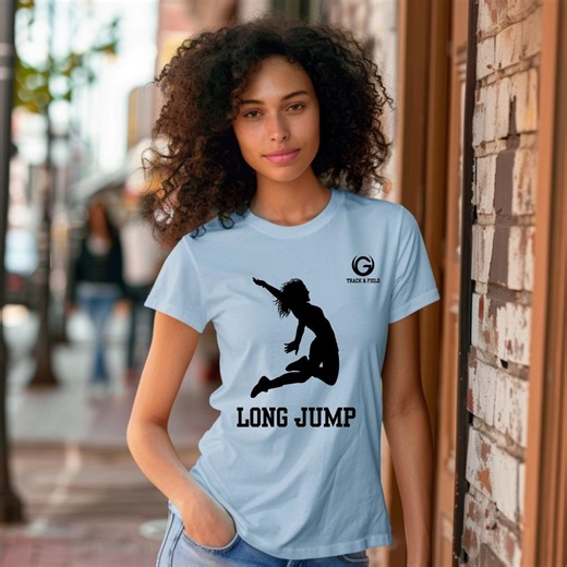 Track and Field Long Jump T-shirt | Female Athlete Silhouette Design - Etsy