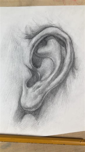 Advanced Ear Drawing Tutorial #drawing #art #sketch #beginnerarttips #tutorial #artist #artwork