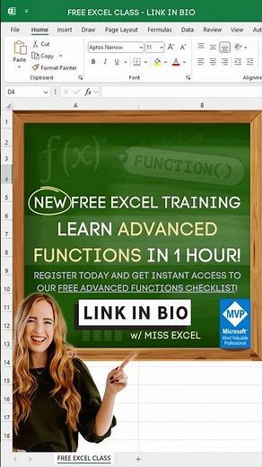 FREE Excel Advanced Functions Training! 🎉 #excelclasses