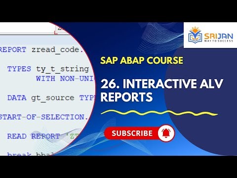 26. Interactive ALV Reports | SAP ABAP Course Classes