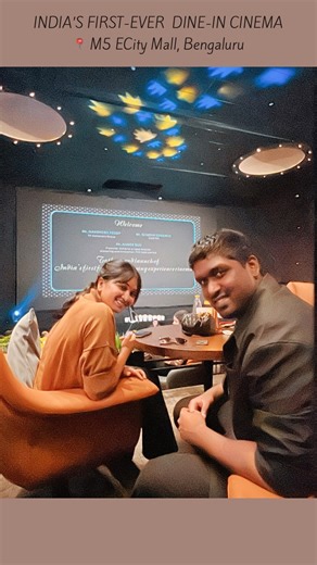 Shruthi Sathyan on Instagram: "Bengaluru just got its first ever dine-in cinema! And it’s an experience you don’t want to miss! 🍿✨ Prices starting at Table for 2 – ₹490 onwards Table for 2 (Premium) – ₹620 Sofa Table for 2 – ₹570 Sofa Table for 4 – ₹990 Here’s how you can book: 1. Head to the PVR Cinemas website 2. Select Bangalore 3. Pick your movie and date 4. Choose INOX M5 Ecity 5. Select between a 2-seater or 3-seater table & make your payment. I recently visited the new PVR INOX at M5 ECi
