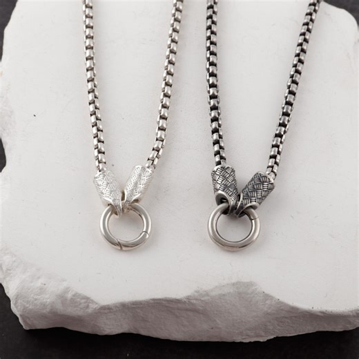 925 Sterling Silver Vintage Italy Round Box Chain Necklace for Men or Women - Etsy