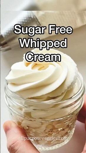 Zero Sugar Whipped Cream using Monk Fruit Sweetener #whippedcream #sugarfreedessert #lowcarbdiet