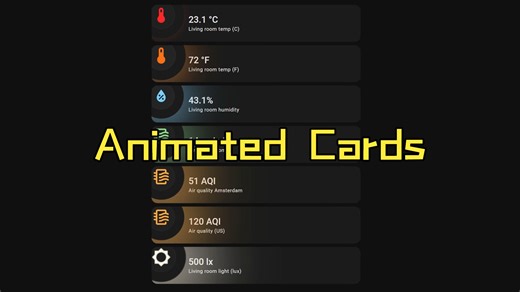 Home Assistant Animated Cards