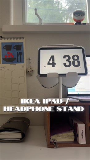 My new fav desk accessory 🤓 IKEA HAVREHOJ - only $15!! #desksetup #deskaccessories #ipad #ikeafinds #ikea @IKEA love you 🥰