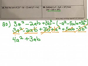 Algebra 1 unit 7 homework #1 classifying polynomials; adding & subtracting polynomials