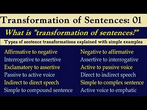 Transformation of sentences: What is transformation and How many types? #transformationofsentences