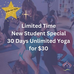 Give us 30 days and Transform your life with Ayurveda Yoga!🔥 We're making it easier than ever to get started on your 2024 with 1/2 OFF our usual New Student Promo! Start the New Year with New Habits - make yoga a part of your 2024 lifestyle. ✨ Unlimited Access to General Classes: Dive deep into the world of Rasa Yoga with unrestricted access to our 30 weekly classes. ✨ Personalized Guidance: We are here for YOU! We specialize in adapting yoga to your particular goals. ✨ Community Support: We ar