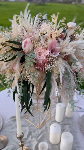 Salmon Wedding Centerpiece Boho Floral Arrangement - Etsy