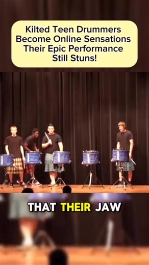 8K views · 68 reactions | Kilted Teen Drummers Become Online Sensations – Their Epic Performance Still Stuns! | Animals Land | Facebook