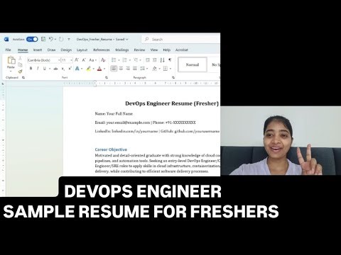 DevOps Engineer Sample Resume for Freshers