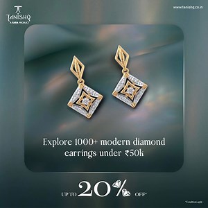 Dive into Tanishq’s wide range of dazzling diamond earrings, designed to steal the spotlight. From sleek modern styles to trendy pieces — find your perfect pair. As a sparkling extra, get up to 20% off* on diamond jewellery value. Shop now! *T&C | Tanishq