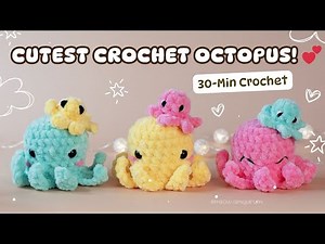 Cutest Crochet Octopus Ever 🐙💖 | Made in 30 Minutes! 💖