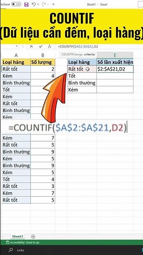 [Thủ thuật Excel] Đếm số lần xuất hiện có điều kiện bằng Hàm trong Excel #shorts