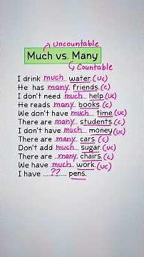 Much vs. Many 👩‍🏫 #english #education #grammar #englishtips