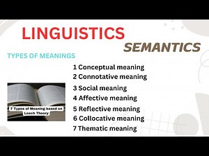 seven types of meaning in semantics by Geoffrey leech