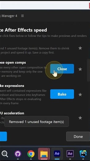 Speed Check: One-Click Fixes to Make After Effects Faster #shorts