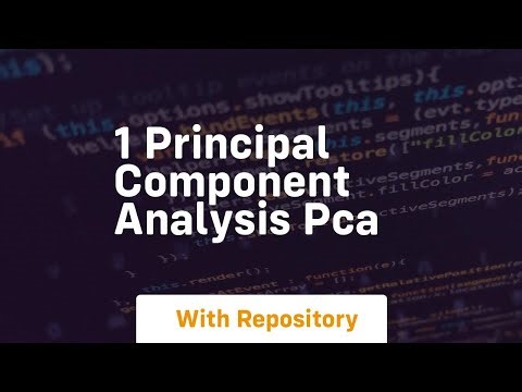 1 principal component analysis pca