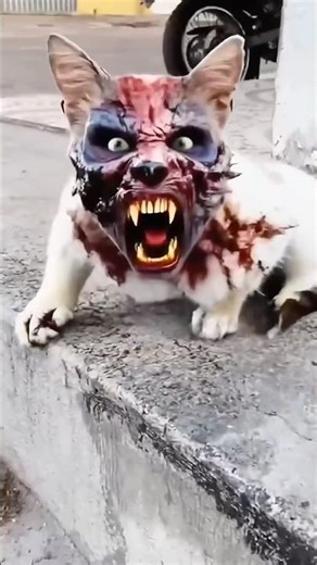 Cute meow 🐈‍⬛ turn into zombie #shorts #viral