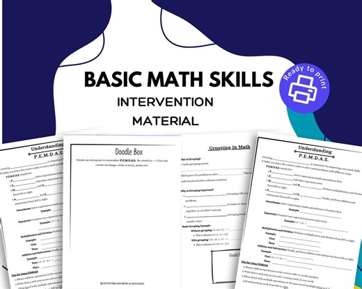 Basic Math Skills Remediation - Etsy