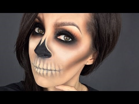 Easy Skull l Halloween makeup tutorial l Minimal products used