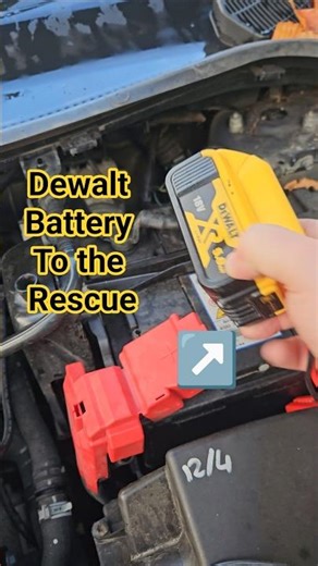 Starting a car with a Dewalt battery #automobile #dewaltbattery
