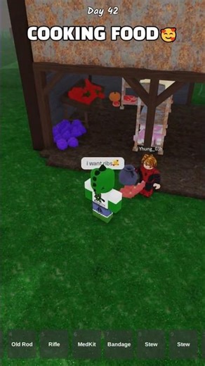 Cooking food🥰.. #roblox #99nightintheforest