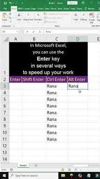 Microsoft Excel use the Enter key in several ways to speed up your work | Lunar Computer College