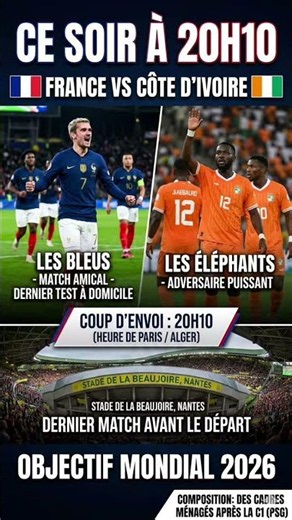 France – Côte d’Ivoire : un dernier test crucial avant la Coupe du Monde 2026 !