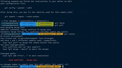 How do I fix a merge conflict in Git?