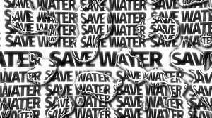 An animation of water flowing over text of save water depicting wastage of water. Apt for climate change, avoid any wastage of natural resource and water conservation theme. Stock Video