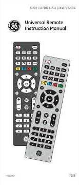 Ge Universal Remote Instructions for 33709 | 33710 | 33711 | 34457 | 32934