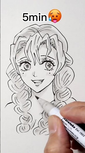 How to Draw Mitsuri in 30Sec,1,3,5,10Min,1Hr #demonslayer #Drawing #satisfying